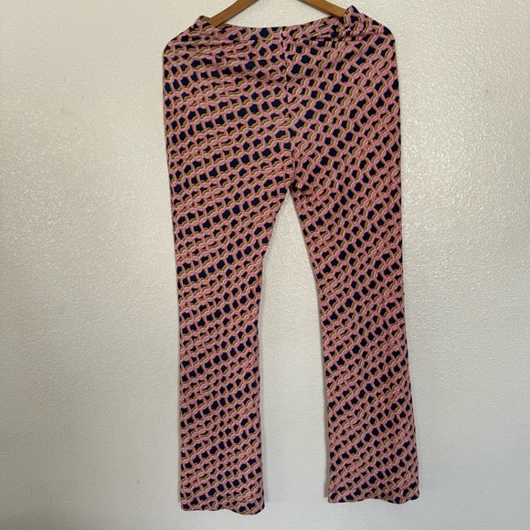 Diane Von Furstenberg Brooklyn Matte Jersey Pants in Micro Net Deep Blue Size XS - Picture 8 of 10